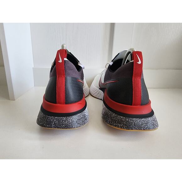 Men's Size 14 NIKE React Infinity Run FlyKnit White University Red EUC Shoe - Picture 7 of 11